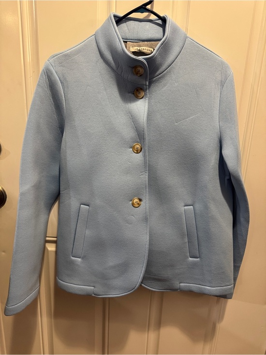 Le Streghe Jackets & Blazers - NWT Le Streghe Italy Light Blue Structured Collared Jacket Peacoat Decorative Bu